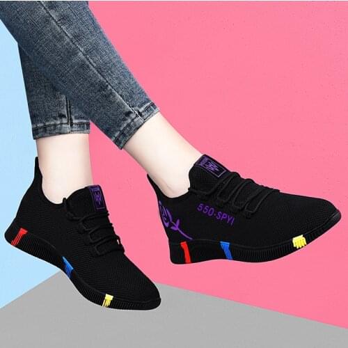 Running Shoes Women Fashion Breathable Air Mesh Sneakers Comfortable Jogging Casual Shoes Women Wear-resistant Flat Sport Shoes