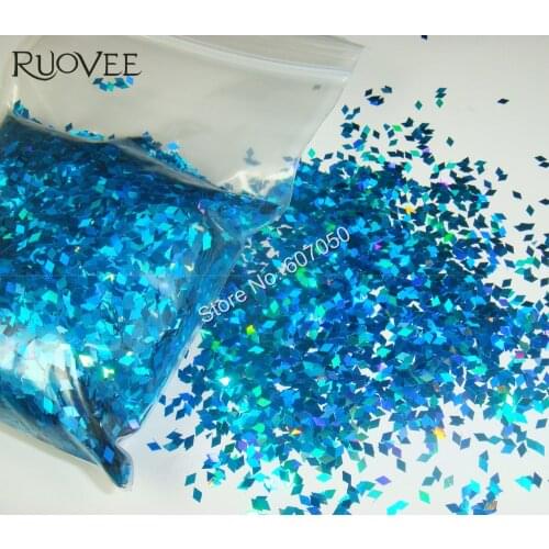 Laser Holographic Light Blue Color 2MM Diamond rhombus Glitter Paillette Spangles Shape for DIY Nail Art Decoration
