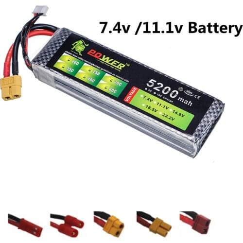 LION POWER 3S 11.1v 7.4v 2800mAh 4200mah 5200mah lipo battery xt60/T Plug For RC toy Car Airplane Helicopter Boat Spare Parts