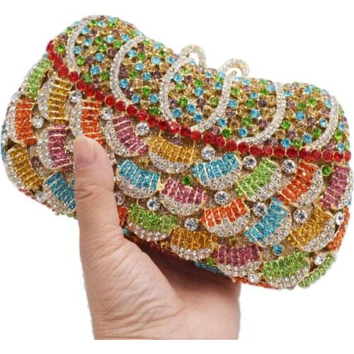 KHNMEET Fashion Luxury Clutch Bags Luxury Champange Women Party Purse banquet Bag Wristlets Handbags SM07