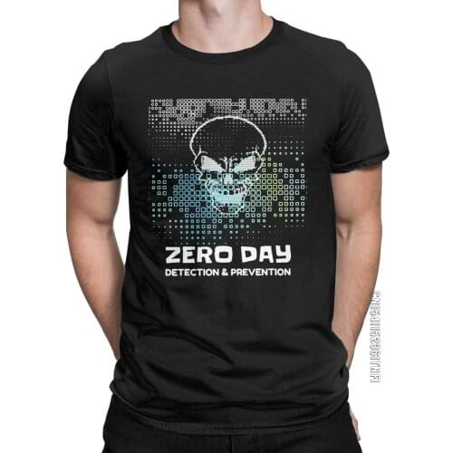 Men Hackers Zero Day Detection T Shirts Linux Python Pure Cotton Clothes Cool Classic O Neck Tees Gift Idea T-Shirts