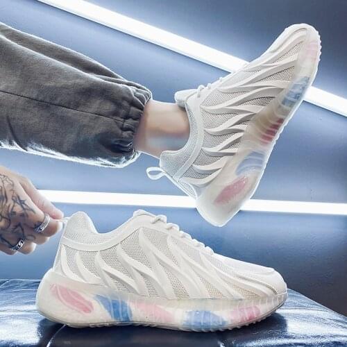 Male Vulcanized Sneakers Outdoor Soft High Quality Casual Walking Sneakers For Men Mesh Lace-up Breathable Student Running Shoes