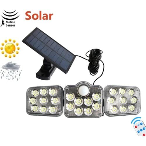 138 led seperable remote Solar Wall lamp waterproof Street Light Automatic Sensing Dusk To Dawn Outdoor Courtyard motion sensorl