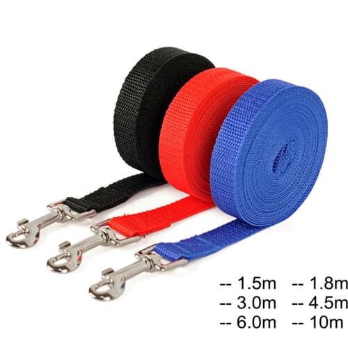 Nylon Dog Leashes 3 Colors 1.5M 1.8M 3M 4.5M 6M 10M Pet Walking Training Leash Cats Dogs Harness Collar Lead Strap Belt