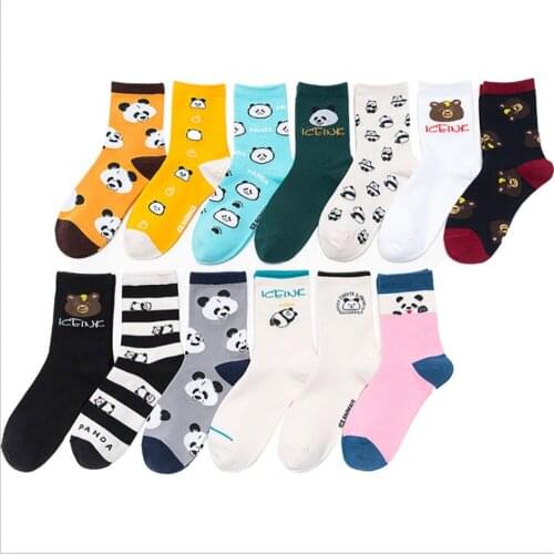 Socks Female Summer Thin Section Tube Socks Japanese Ins Trend Cute Cartoon Comics the Same Paragraph Breathable Student Cotton