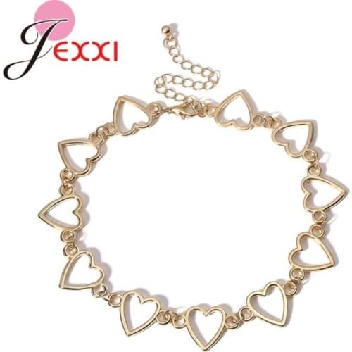 Punk Style 925 Sterling Silver Chain Necklaces More Heart Love For Women Hip Hop Exaggerated Collar Necklace Jeweley Gift