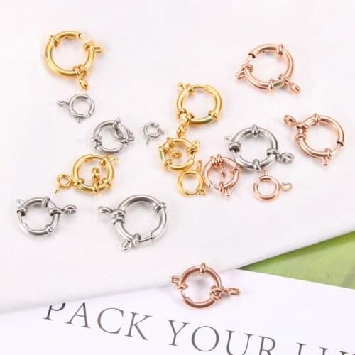 100% Stainless Steel Spring Clasps & Hooks For Jewelry Making Gold/Silver Color Metal Spring Clasps Hook Clasp Wholesale 20pcs