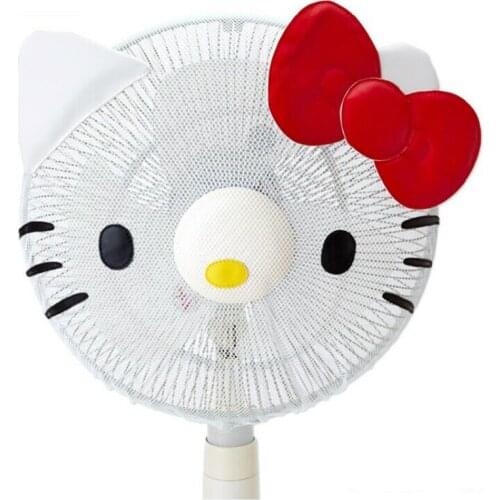 35-45cm Cute KT Cat Fan Dust Covers Kids Finger Guards Cover Pink White Helloo Kitty Doraemon Melody Cartoon Electric Fan Covers