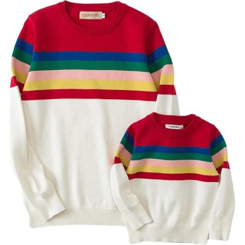 Family Look Clothes Autumn Family Sweater Fashion Mommy and Me Clothes Childrens Baby Girl Sweaters Fashion Knit Pullover