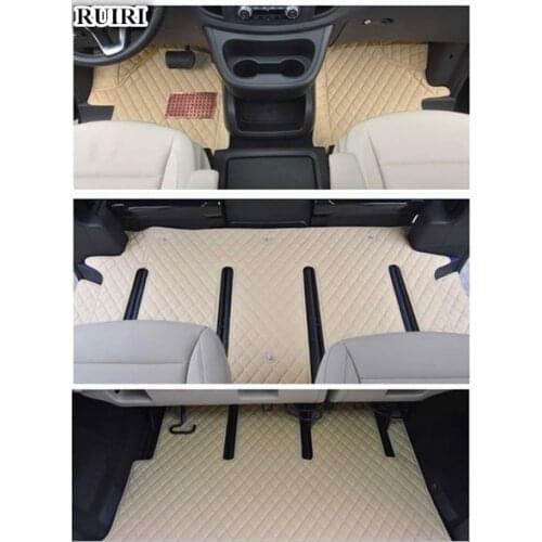 Custom full set car floor mats + trunk mat for Right hand drive Mercedes Benz Viano 7 8 seats 2019-2004 waterproof rugs carpets