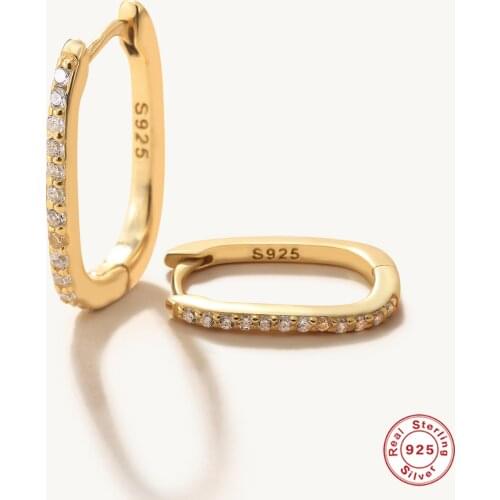 CANNER Real 925 Sterling Silver Huggies Luxury CZ Crystal Circle Round Hoop Earrings for Women Piercing Silver 925 Earrings