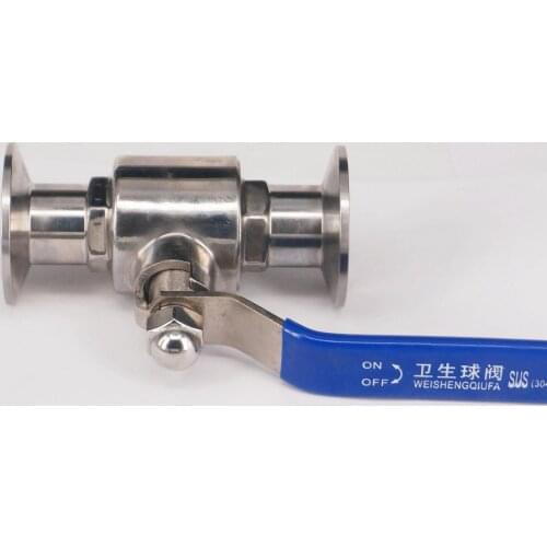 1" 25mm 304 Stainless Steel Sanitary Ball Valve 1.5" Tri Clamp Ferrule Type For Homebrew Diary Product