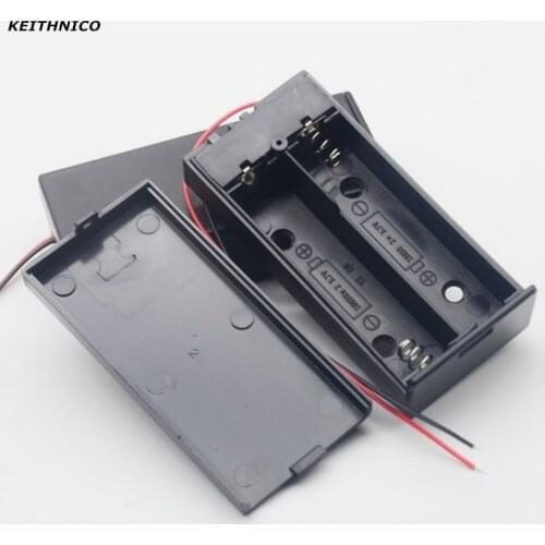 1PC Black Plastic 18650 Battery Storage Case 3.7V for 2x18650 Batteries Holder Box Container With 2 Slots ON/OFF Switch