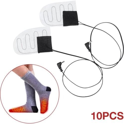 10PCS 5V&2A USB Electric Socks Heating Pad Heating Socks Sheet For Outdoor Skiing Cycling Fishing Heater Pad Heating Sheet