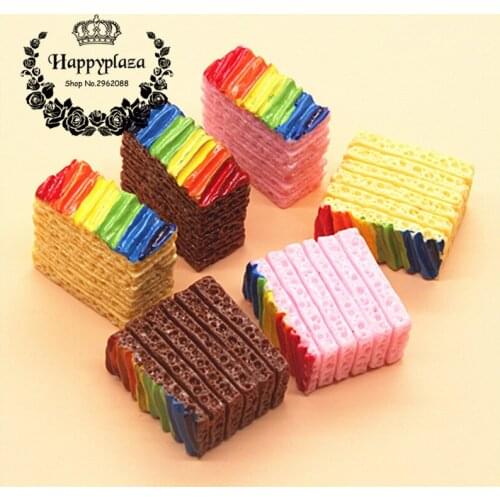 10pcs New Resin Heart Strawberry Cake Simulation Food Art Flatback Cabochon Accessories DIY Craft Decoration,20*10*15mm