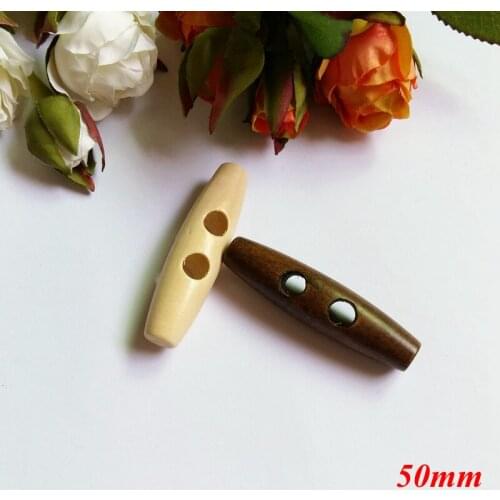 10pcs 50*12mm/6mm Duffel Coat Clothes Wooden Buttons Wooden Line Oval Button Scrapbooking Clothes Accessories