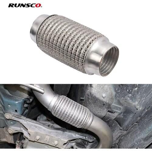 2.0/2.5/3.0/3.5Inch Stainless Steel Exhaust Flexible Pipe Hose Tube Flex Coupler With Interlock/Length 100mm 150mm 200mm
