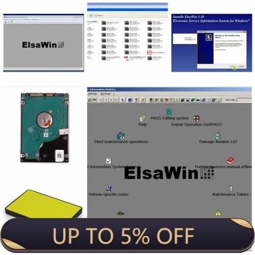 2020 Hot Sale ElsaWin 6.0 work for V.W 5.3 For Audi Auto Repair Software Elsa Win6.0 in HDD Military Factory price DHL Free Ship