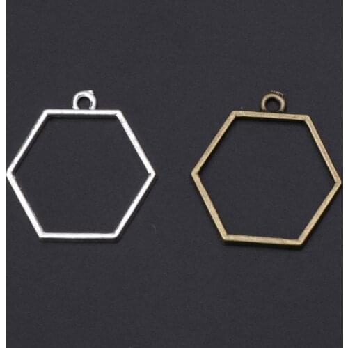 5Pcs Hollow Frame Open Back Bezel Pendant UV Resin Pressed Flower Jewelry Making