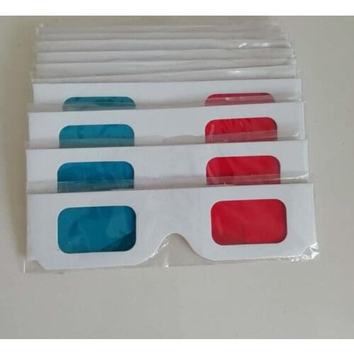 500 pcs/lot Universal Paper 3D Glasses View Anaglyph Red/Blue 3D Glass For Movie Video EF