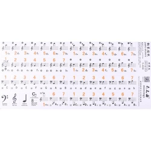 88 Key Piano Stickers Keyboard Label Music Note for Students Piano Practice