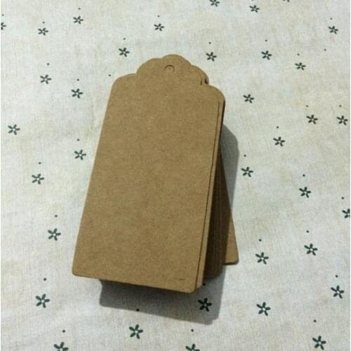 9.5 * 4.5 cm Vintage large brown blank kraft paper tags jewelry price tags card tags with Hemp rope 200 pcs/lot