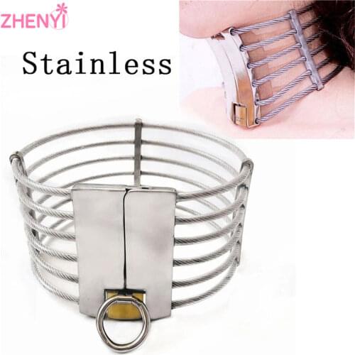 BDSM Fetish Restrains Role Play Stainless Steel Neck Bondage Slave Collar Metal Collars Adult Couples Game Eroti Sex Toy