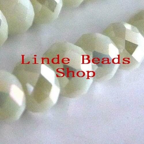 Free Shipping! 8mm AAA Top Quality Crystal 5040 Rondelle Beads-White Alabaster Matt AB Colour B080470AB