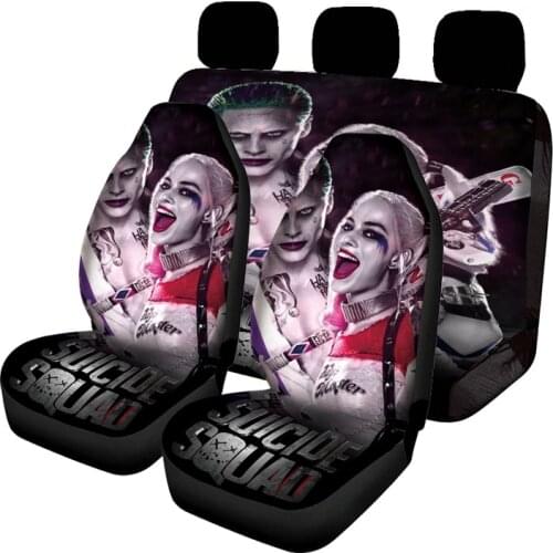 7pcs clown print black brown spot car seat cover front seat only for women and men seat cover with storage bag for SUV, truck an