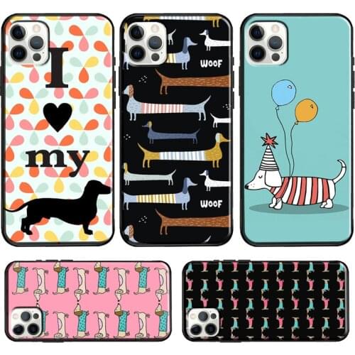 Cute Dachshund Dog Case For iPhone 12 Pro Max 12 mini 11 Pro Max 6S 7 8 Plus X XR XS Max SE 2020 Cover