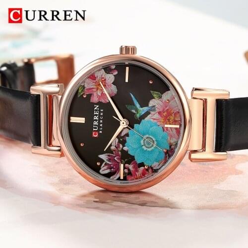CURREN Top Brand Luxury Women Watches Flower Design Bracelet Watch For Reloj Mujer Ladies Quartz Wrist Watch Relogio Feminino