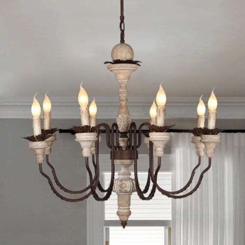 Wood Chandelier Lighting Nordic Design Lustre LED Suspension Luminaire Industrielle Art Deco Chandeliers Vintage Home Decor