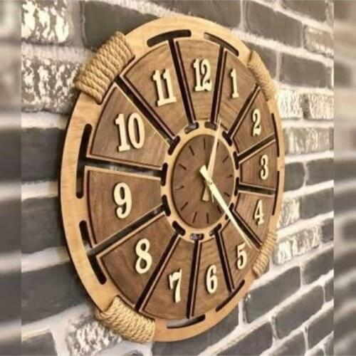 Wise Wood Wall Clock wire Mesh Detailed