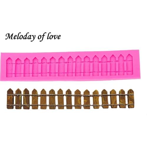 Garden wooden Fence Lace chocolate DIY fondant baking cake decorating tools silicone mold Border Embosser Mold T0063