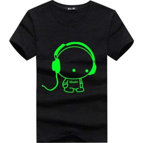 Summer New Pattern Noctilucent Dress Pure T Pity Fluorescence Wear Short Sleeve Rendering Unlined Headset Boy Male Suit-dress