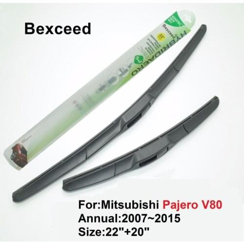 Hybrid Wiper Blade For Mitsubishi Pajero 22"+20" Bexceed of All Season Car Windshield Windscreen 2007 2008 2009 2010 2015