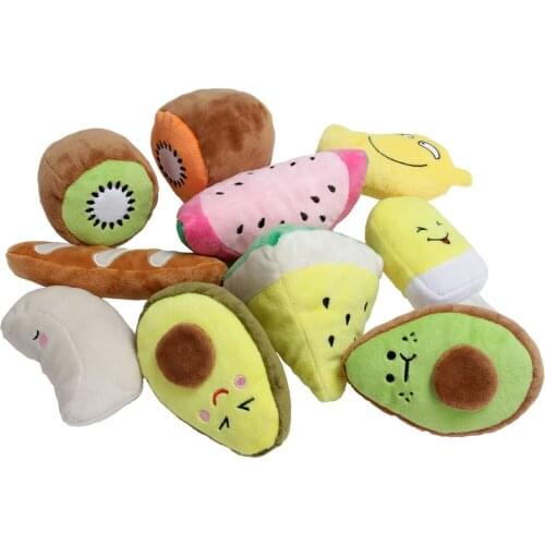 Pet toys Fruit Fleece Cartoon Dog Toys Stuffed Squeaking Pet Toy Cute Plush Puzzle for Dogs Cat Chew Squeaker 1Pc Squeaky Toy