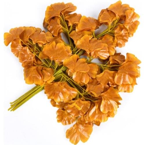 12PCS Artificial Flower Ginkgo Branch Maple Leaf Branch Ficus Leaf Home Garden Wedding Decoration DIY Accessories