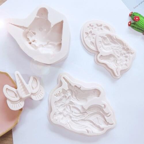 10 Styles Of New Unicorn Shape Cake Molds Fondant Silicone Mould DIY Baking Decoration Tools Cupcake Mold Pastry Model Tools