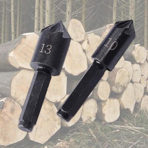 2Pcs 10/13mm Steel Seven-edge Chamfering Countersink Screws Woodworking Cutting Tools Durable Woodworking Tool Accessories