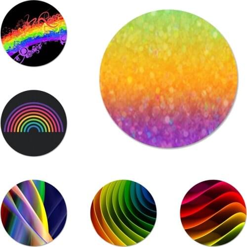 Colorful Rainbow Icons Pins Badge Decoration Brooches Metal Badges For Clothes Backpack Decoration 58mm