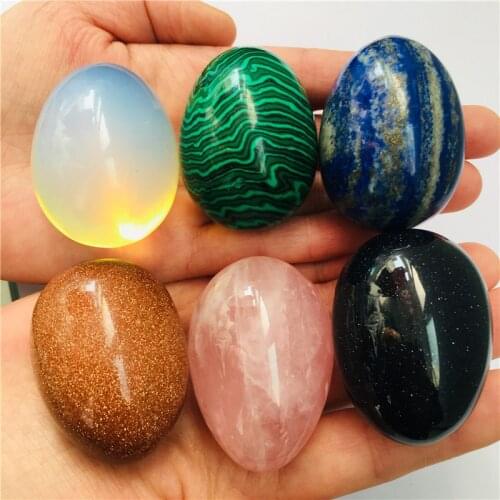 Natural Quartz Egg-shaped Crystal Healing Ball Sphere Gemstone 1pc
