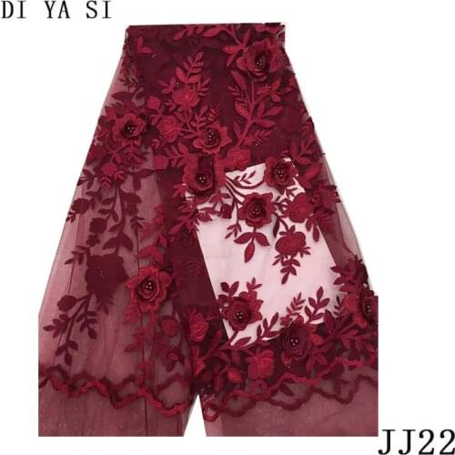New arrival african 3D lace fabric High quality french mesh materials fashion lace appliqued for wedding dresses