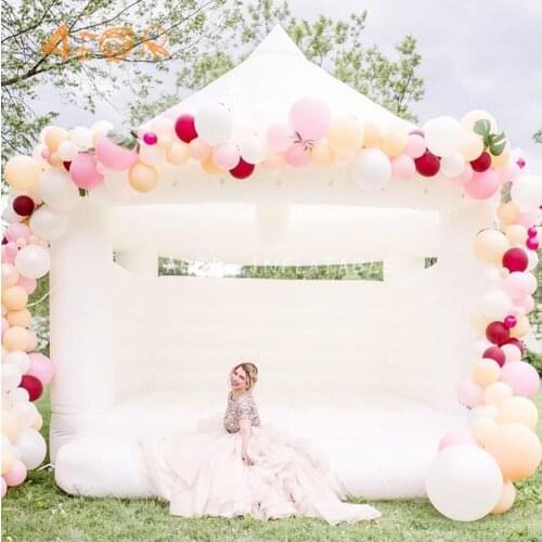 All white inflatable bouncer house white jumper castle blow up wedding bounce