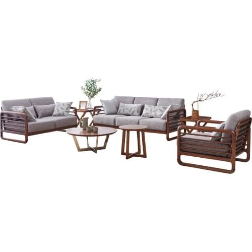 1801B62 Simple Europe style sectional fabric soft comfortable Modern living room solid wood sofa set livingroom furniture