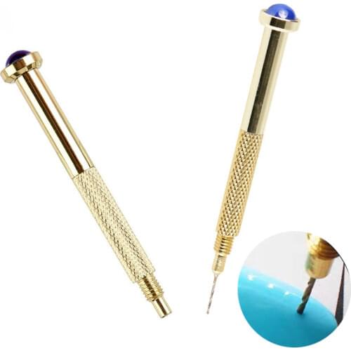 1 Pc Nail Art Hand Dangle Drill Hole Maker Dotting Pen Piercing Professional Manicure Nail Art Tool Random Color