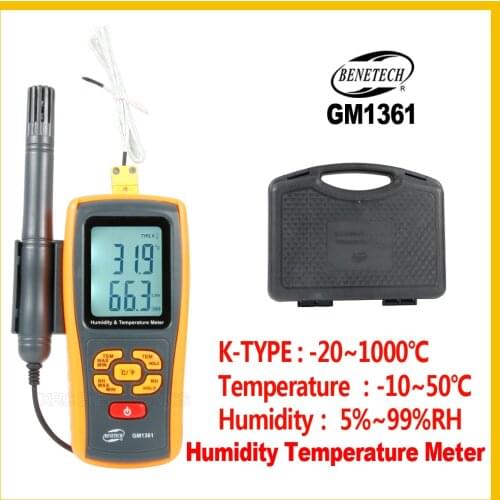 Digital LCD display thermo-hygrometer 2.5 Inch Separate temperature and humidity meter USB Data Logger GM1361-BENETECH