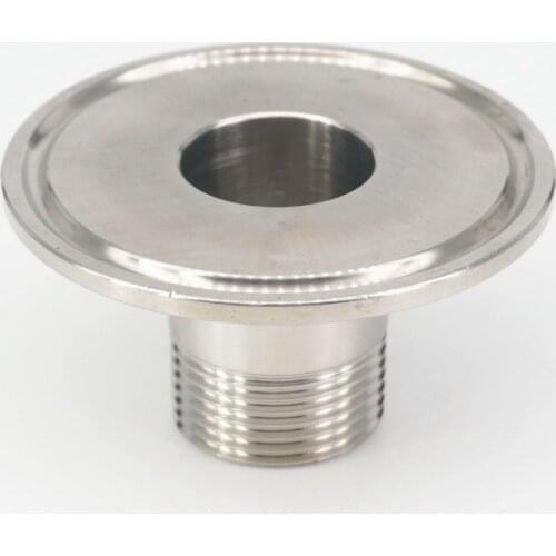 3/4" BSPT Male xFerrule O/D 64mm Tri Clamp 2" 304 Stainless Steel Sanitary Pipe Fitting Connector Coupling For Homebrew