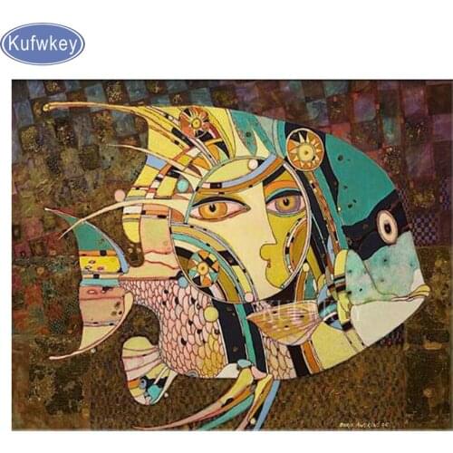 Cross Stitch,Full Square 5D DIY diamond painting crystal,"fish/tree of life Scenery"diamond Mosaic,Diamond Embroidery Home Decor