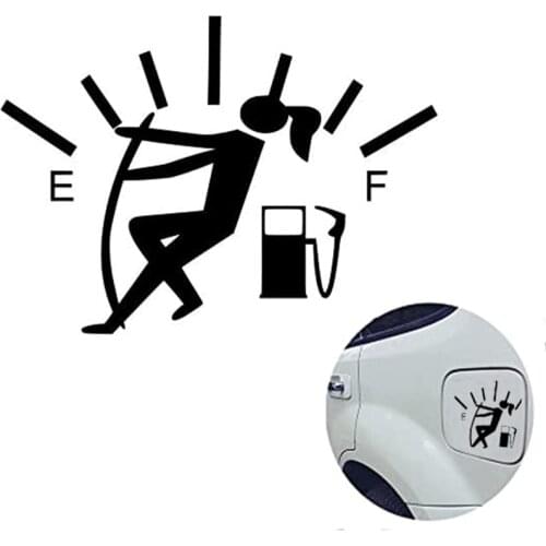 Funny Car Stickers High Gas Consumption Decal Fuel Gage Empty Stickers (Black，White)5.5 Inch